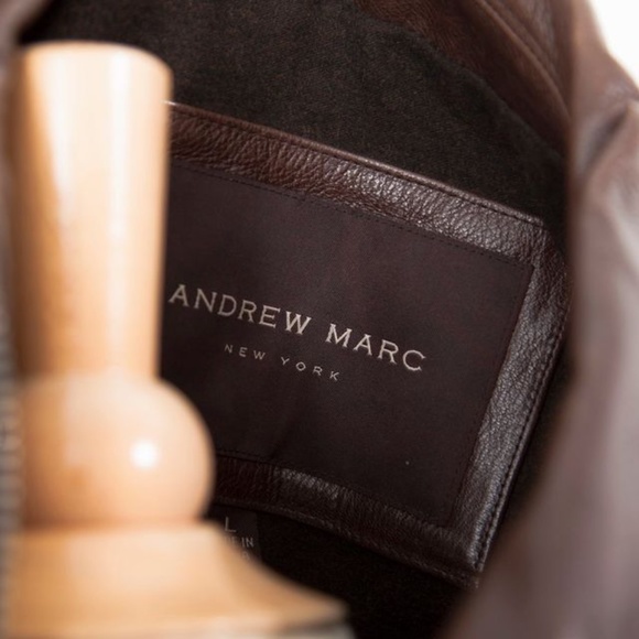 Brown Leather Jacket - Andrew Marc - Picture 3 of 6